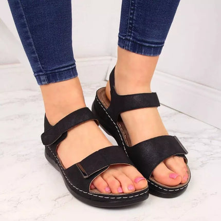 eVento W EVE223D black wedge sandals