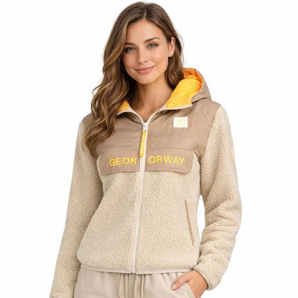 Geographical Norway Techic Fz Beige Db Lady 056 Women's Fleece (WZ6660F/GN-Beige)
