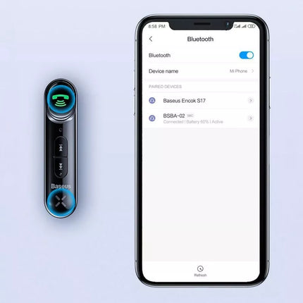 Baseus BSBA-02 (Tarptautinis leidimas) Bluetooth AUX siųstuvas - juodas