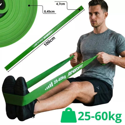 RESISTANCE BAND POWER BAND 25-60KG GREEN ENERO FIT