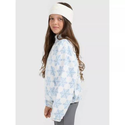 Šiltas "oversize" "fleece" su spauda mergaitėms 4F 4FJRAW25TFLEF440-90A