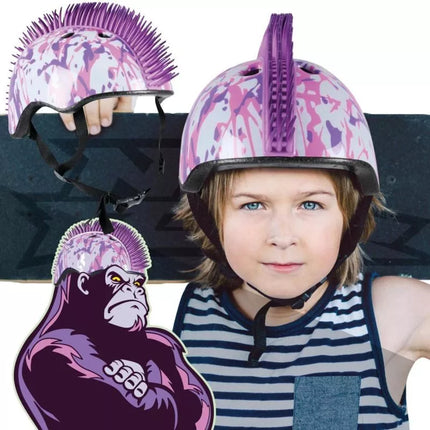 Reguliuojamas vaikiškas dviračio šalmas NO FEAR MOHAWK DYDIS (48-52CM) BALTA/VIOLETINĖ