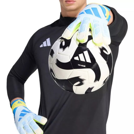 adidas Predator Training Goalkeeper Gloves White, Yellow, and Blue KA7786