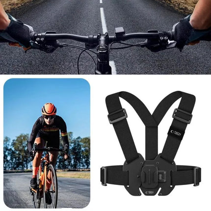 Tech-Protect GA100 Krūtinės laikiklis skirtas GoPro / DJI - Juodas