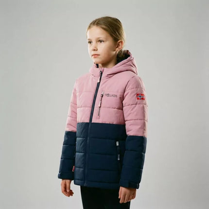 Trollkids Kids Hemsedal Snow Jacket XT ski winter jacket pink/navy blue (513-232)
