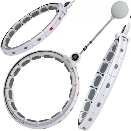 HULA HOP WITH MASSAGER, WEIGHT AND COUNTER, WHITE AND GREY ENERO FIT
