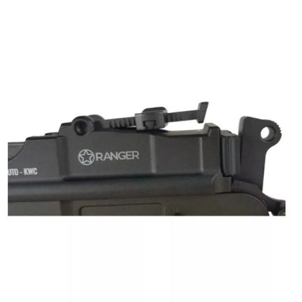 RANGER M712 Broomhandle VISO AUTOMATINIS ATATRAUKIAMOSIOS SISTEMOS orinis pistoletas, 4.5 mm BB, 19 šūvių. KWC