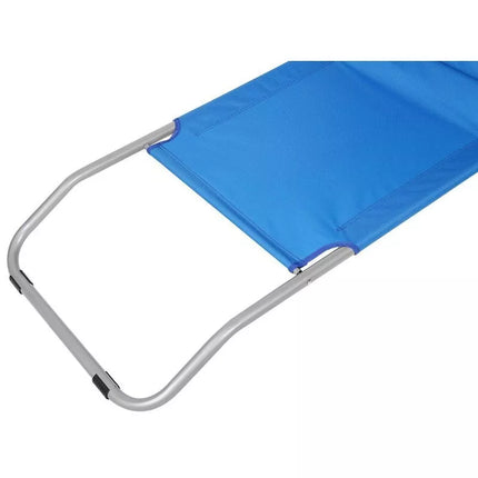 FOLDABLE BEACH CHAIR WITH CANOPY ON WHEELS 116x62x60-90CM BLUE