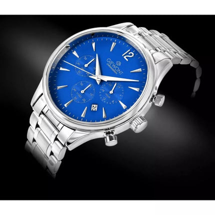 Vyriškas laikrodis Giewont Chronograph Safyras Sidabrinis Mėlynas GW6310-B3