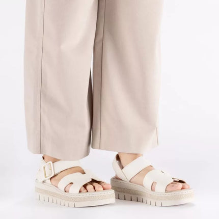 Women's beige wedge sandals Rieker V4952-60