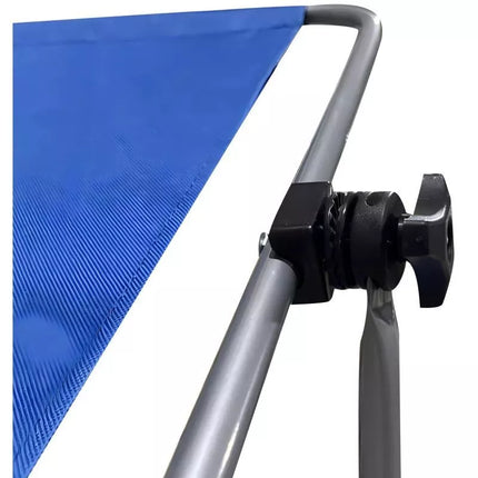 FOLDABLE BEACH CHAIR WITH CANOPY ON WHEELS 116x62x60-90CM BLUE