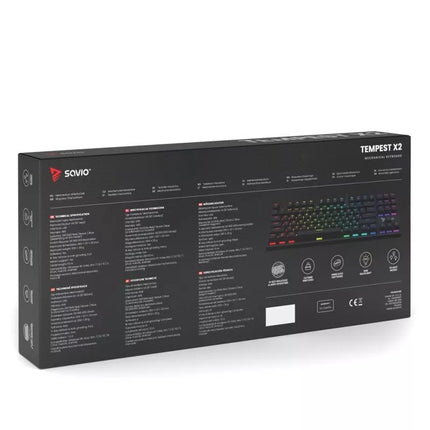 SAVIO MECHANINĖ KLAVIATŪRA RGB OUTEMU RED TEMPEST X2