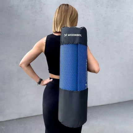Wozinsky exercise mat 181 x 63 x 0.9 cm thick gymnastic yoga mat blue