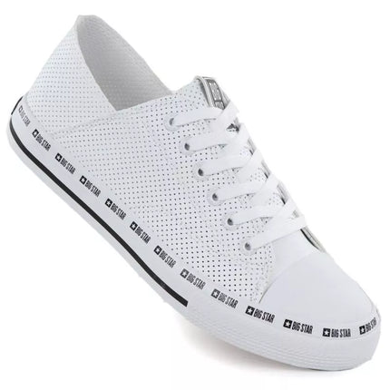 Big Star moteriški FF274024 atvirų raštų žemi sportbačiai balti