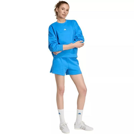 adidas Essentials Feelcozy moteriškas džemperis su mažu logotipu, mėlynas KC5280