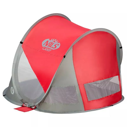 NILS CAMP NC3142 Self-Placing Beach Tent Red-Gray