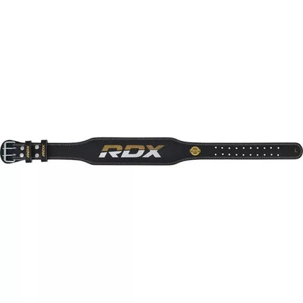 4" GOLD LEATHER BODYBUILDING BELT FOR EXERCISES - RDX S