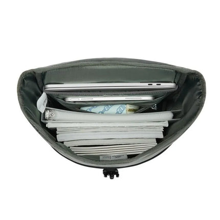 Rivacase Eden Backpack Roll-Up Backpack Black Polyester, Waxed Leather (Pull Up)