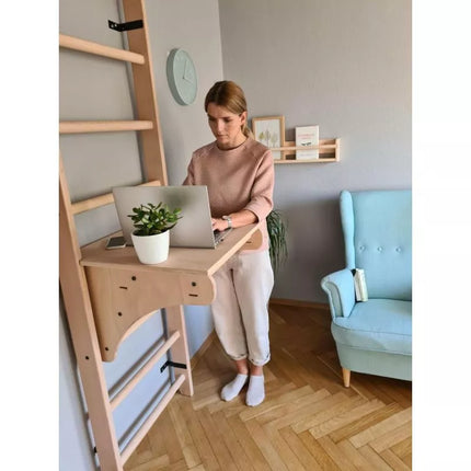 WOODEN PULL-UP LADDER WITH DESK BENCHK 112