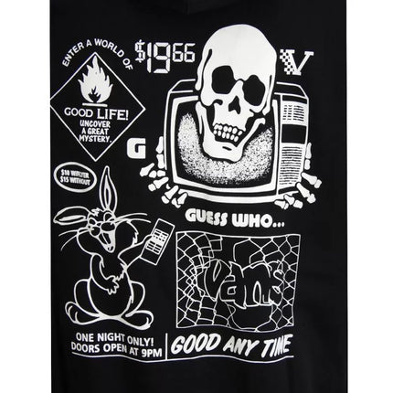 Vans Juodas Crazy Eddy 66 Laisvo Kirpimo Megztinis su Gobtuvu - VN000JE7BLK