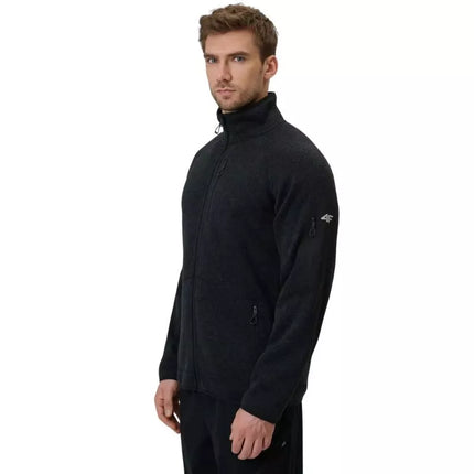 Men's fleece 4F M443 deep black melange 4FWSS26TFLEM443 20M