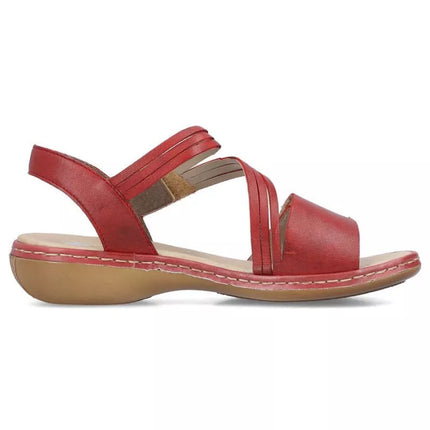 Patogūs odiniai Rieker W RKR685 sandalai, raudoni