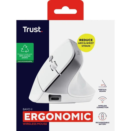Trust BAYO II ERGONOMIC WIRELESS White mouse