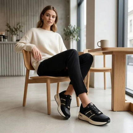 Women's leather shoes, sneakers, black Filippo DP7772