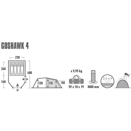 High Peak Goshawk 4 Palapinė 10307
