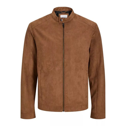 Jack&Jones JJEDYLAN CLEAN JACKET NOOS 12261197 Konjako spalvos sintetinio zomšo striukė