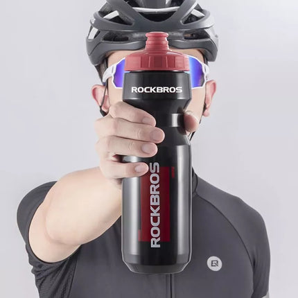 Dviračio gertuvė Rockbros 750 ml – skaidri juoda su raudonu snapeliu