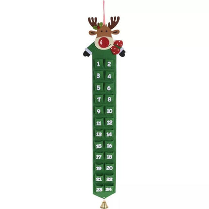 FELT ADVENT CALENDAR GREEN REINDEER