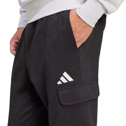 Men's adidas Essentials Feelcozy Fleece Cargo Pants Black JE3820