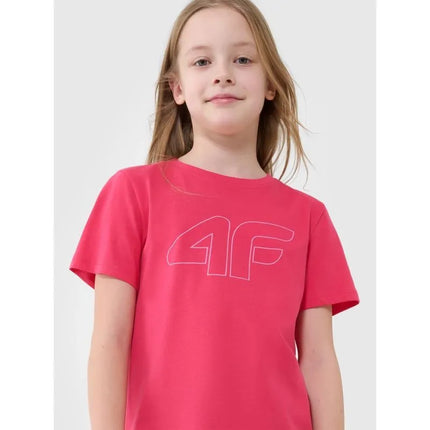Girls' regular printed T-shirt 4F 4FJWSS25TTSHF2176-55S