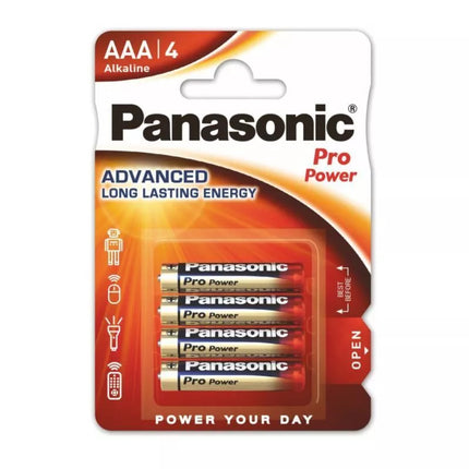 LR03 PANASONIC AAA Pro Galia baterijos, 4 vnt.