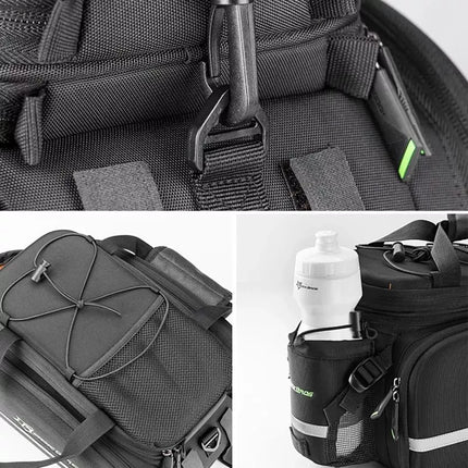 Rockbros A6-03BK bicycle bag for trunk 35 l with fold-out pockets - black
