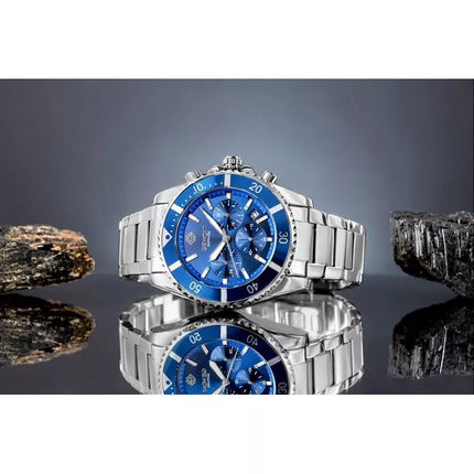Men's Watch Giewont Chronograph Sapphire Silver Blue GW3970-B3