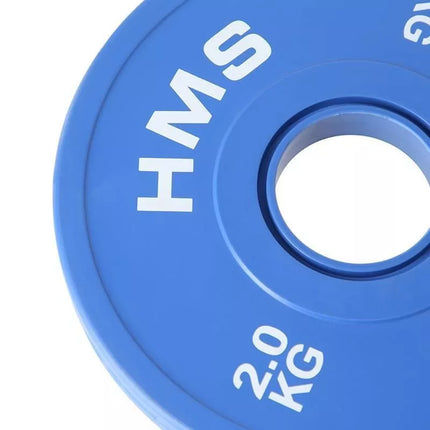Olimpinė bamperinė plokštė 2x2kg mėlyna HMS CBRS20
