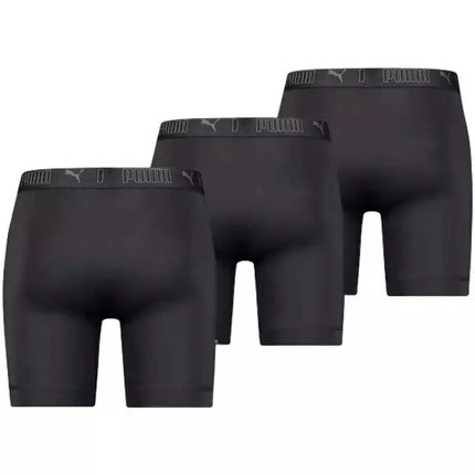 Puma Men's Boxer Briefs Long 3-Pack Black Comfortable