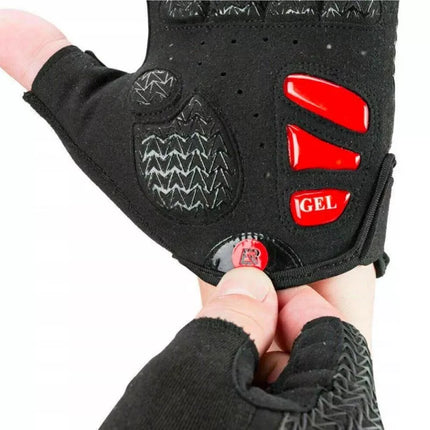 Rockbros S169BR XXL cycling gloves with gel inserts - black and red