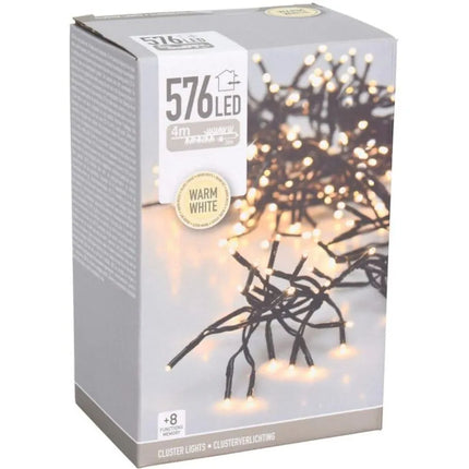 Kalėdinės eglutės girlianda 576 LED su laikmačiu, šilta balta