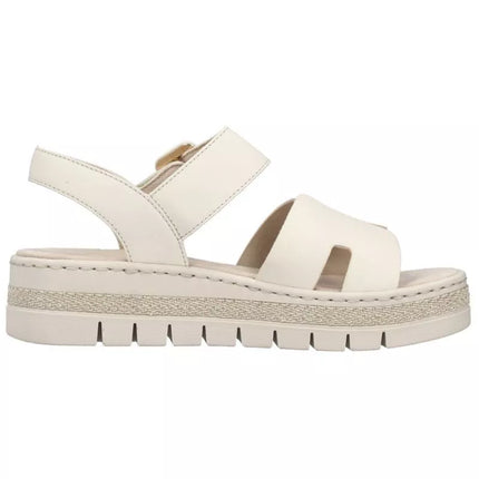 Women's beige wedge sandals Rieker V4952-60