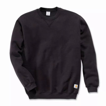 Carhartt vidutinio svorio džemperis su apvalia apykakle - juodas