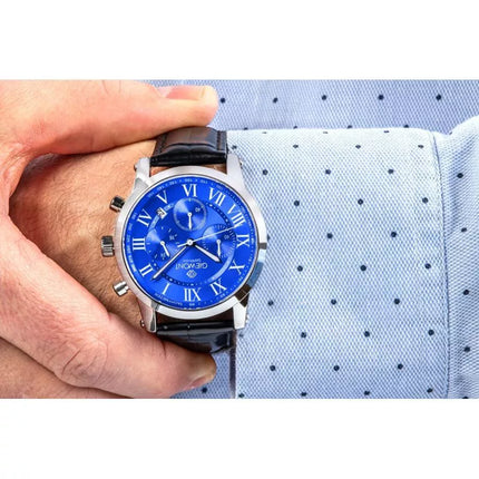 Giewont Chronograph Safyrinis Sidabrinis Mėlynas Vyriškas Laikrodis GW6260-A4