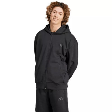 Vyriškas adidas All Szn Fleece Džemperis su Gobtuvu ir Užtrauktuku, Juodas IX1249