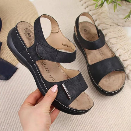 eVento W EVE223D black wedge sandals