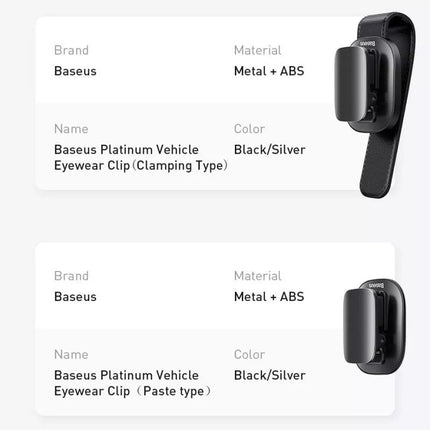 Baseus automobilinis akinių laikiklis-spaustukas juodas (ACYJN-B01)