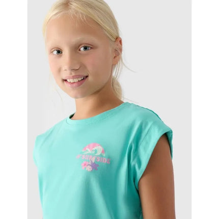 Girls' printed top 4F 4FJRSS24TTSHF2052-35S