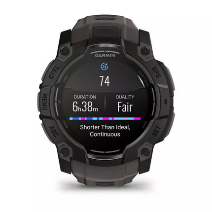 Garmin Instinct 3 – 50 mm AMOLED Black met charcoal band watch