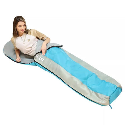 TRAVELER SLEEPING BAG 210X80/50CM BLUE GREY ENERO CAMP